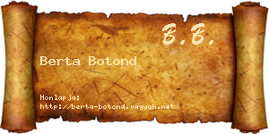 Berta Botond névjegykártya